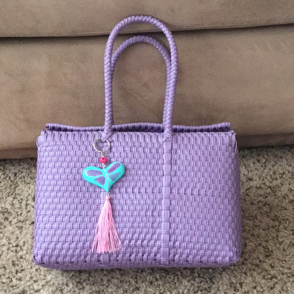 Purple plastic bag